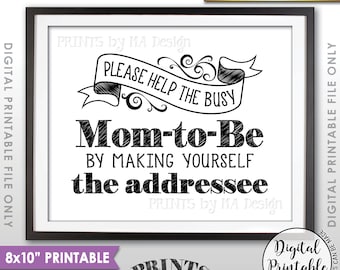Baby Shower Address Envelope Sign, Help the Mom-to-Be Address an envelope Thank You Envelope, Shower Decor, 8x10" Printable Instant Download