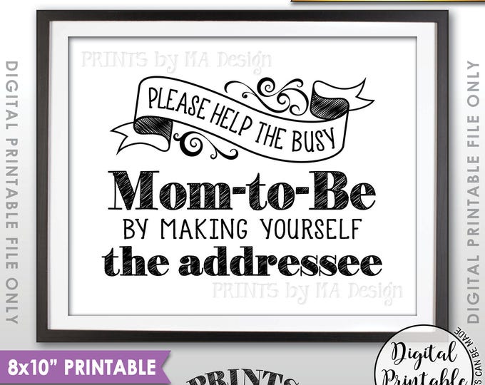 Baby Shower Address Envelope Sign, Help the Mom-to-Be Address an envelope Thank You Envelope, Shower Decor, 8x10" Printable Instant Download