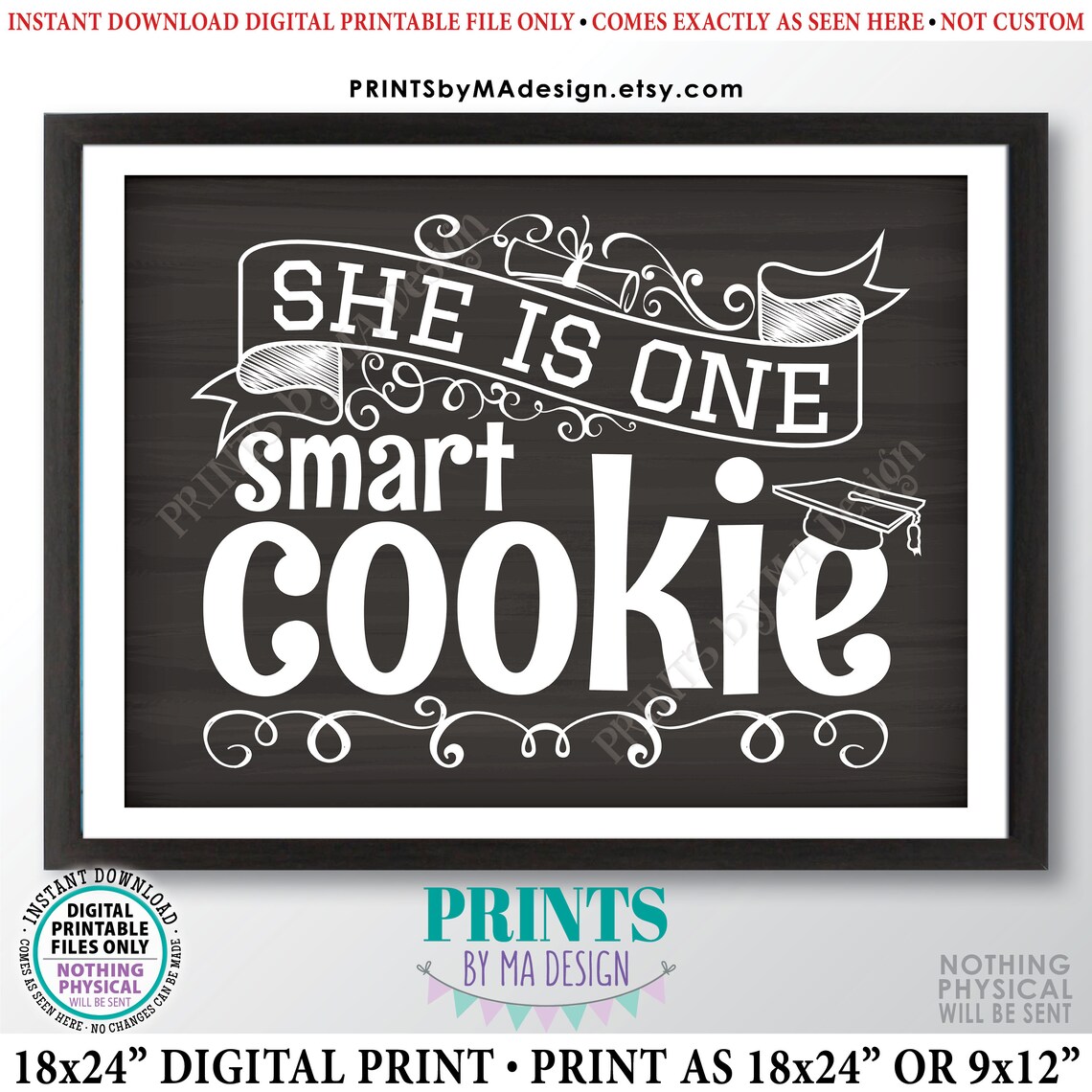 She is One Smart Cookie Sign Girl Graduation Party - Etsy