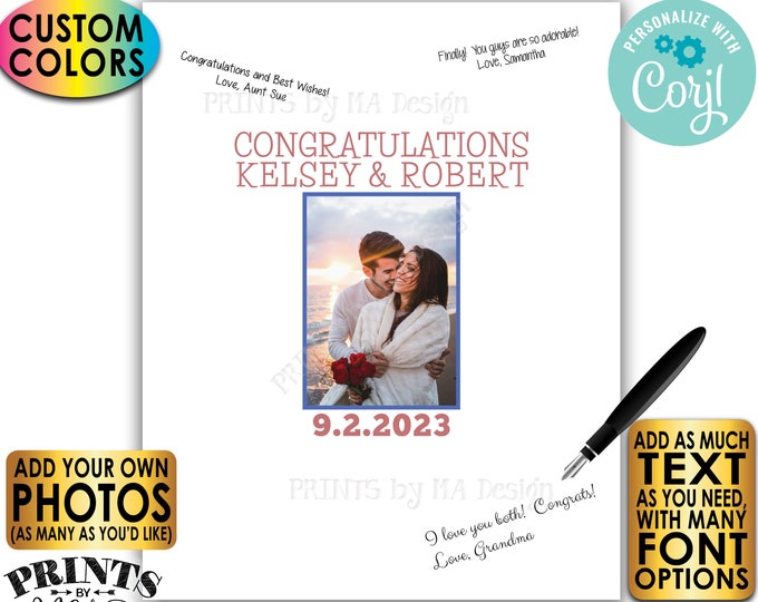 Wedding Signature Board, Guestbook Alternative, Add Unlimited Photos & Text, Custom PRINTABLE 16x20” Sign <Edit Yourself w/Corjl>