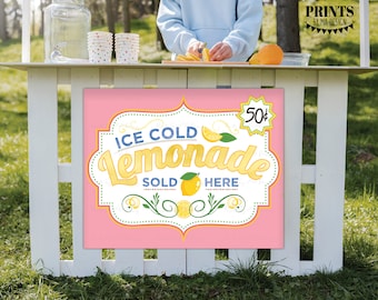 SALE! Lemonade Stand Sign with a Spot for the Price, Ice Cold Lemonade Sold Here, DIY Yard Sign, Digital Printable 8x10/16x20” Sign <ID>