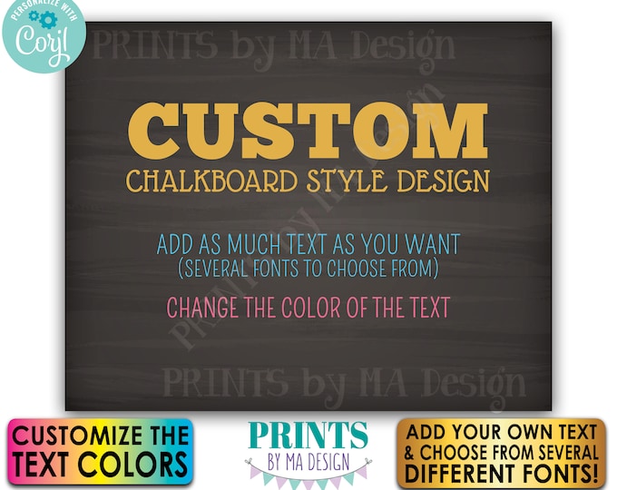 Editable Poster, Choose Your Text and Colors, One Custom PRINTABLE 8x10/16x20” Chalkboard Style Landscape Sign <Edit Yourself with Corjl>