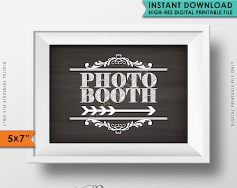 Photobooth Sign Directions to the RIGHT, Point to Photobooth Directions Arrow to Photo Booth Chalkboard, Instant Download Digital Printable