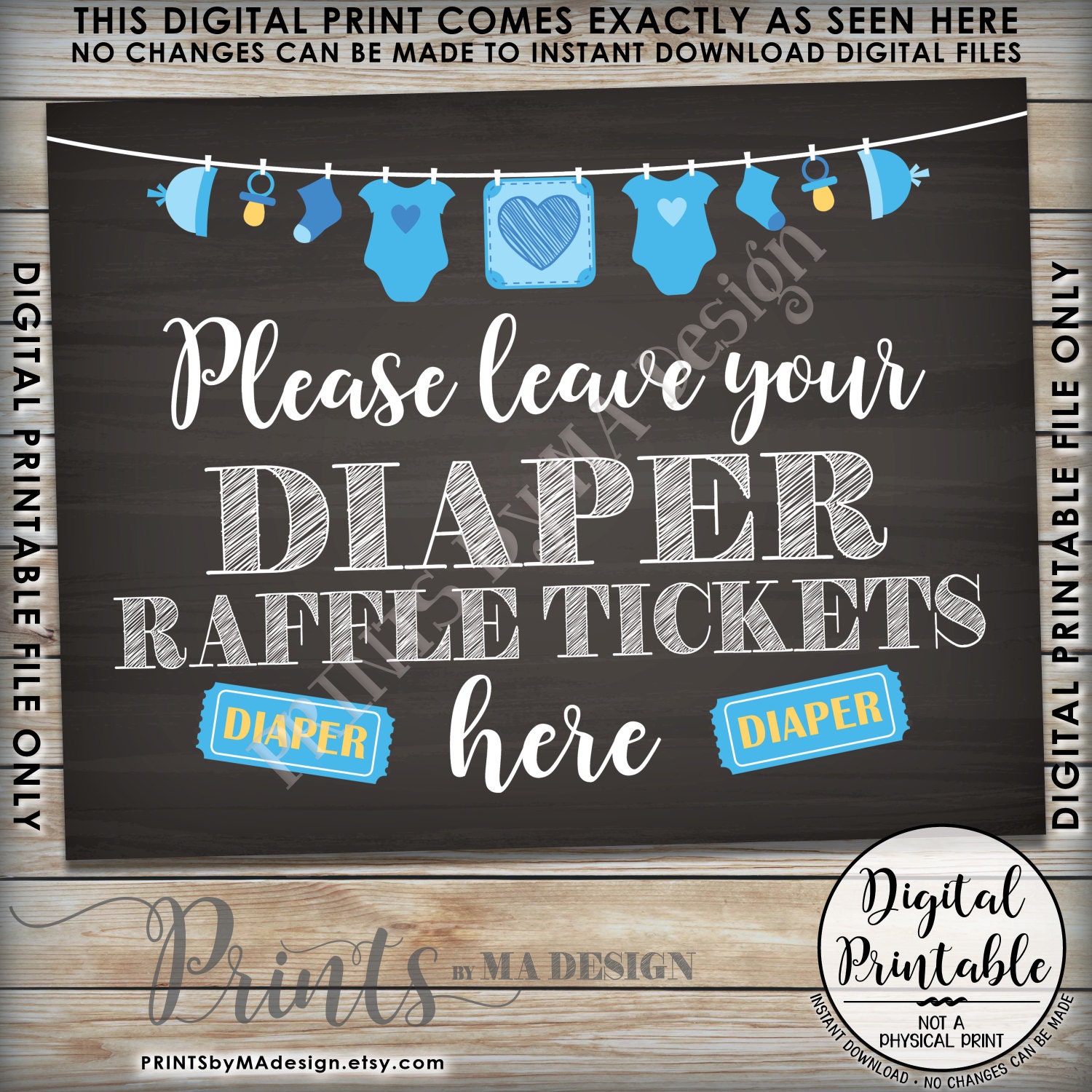 Diaper Raffle Sign Printable Customize and Print