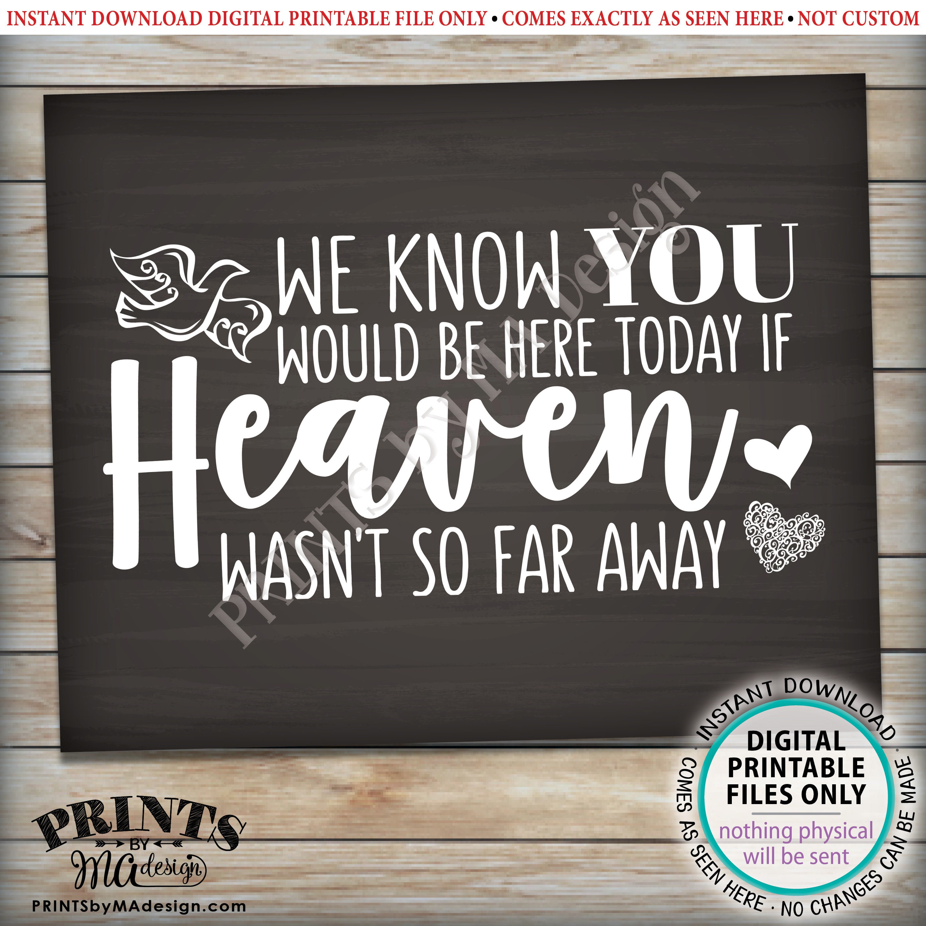 Heaven Sign We Know You Would Be Here Today If Heaven Wasn t So Far 