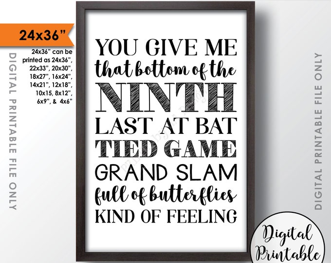 Baseball Wedding Sign, Grand Slam Wedding Baseball Decorations, PRINTABLE 24x36” Wedding Baseball Decor <ID>