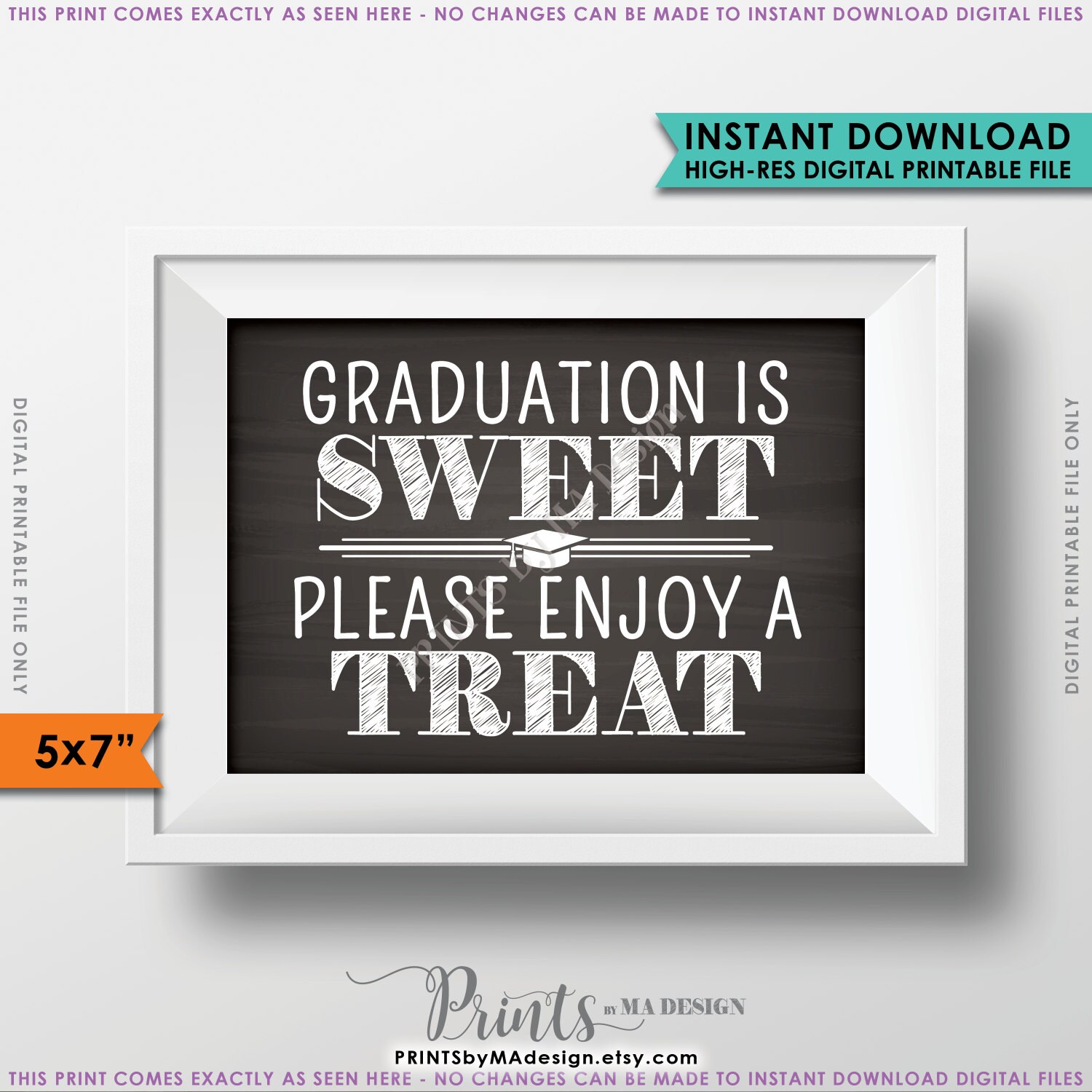 Graduation Treat Instant Download Graduation Is Sweet Sign Digital 