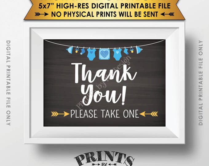 Thank You Sign, Baby Shower Favors Sign, Thank You Please Take One Sign, Baby Shower Decor, 5x7” Chalkboard Style Printable Instant Download