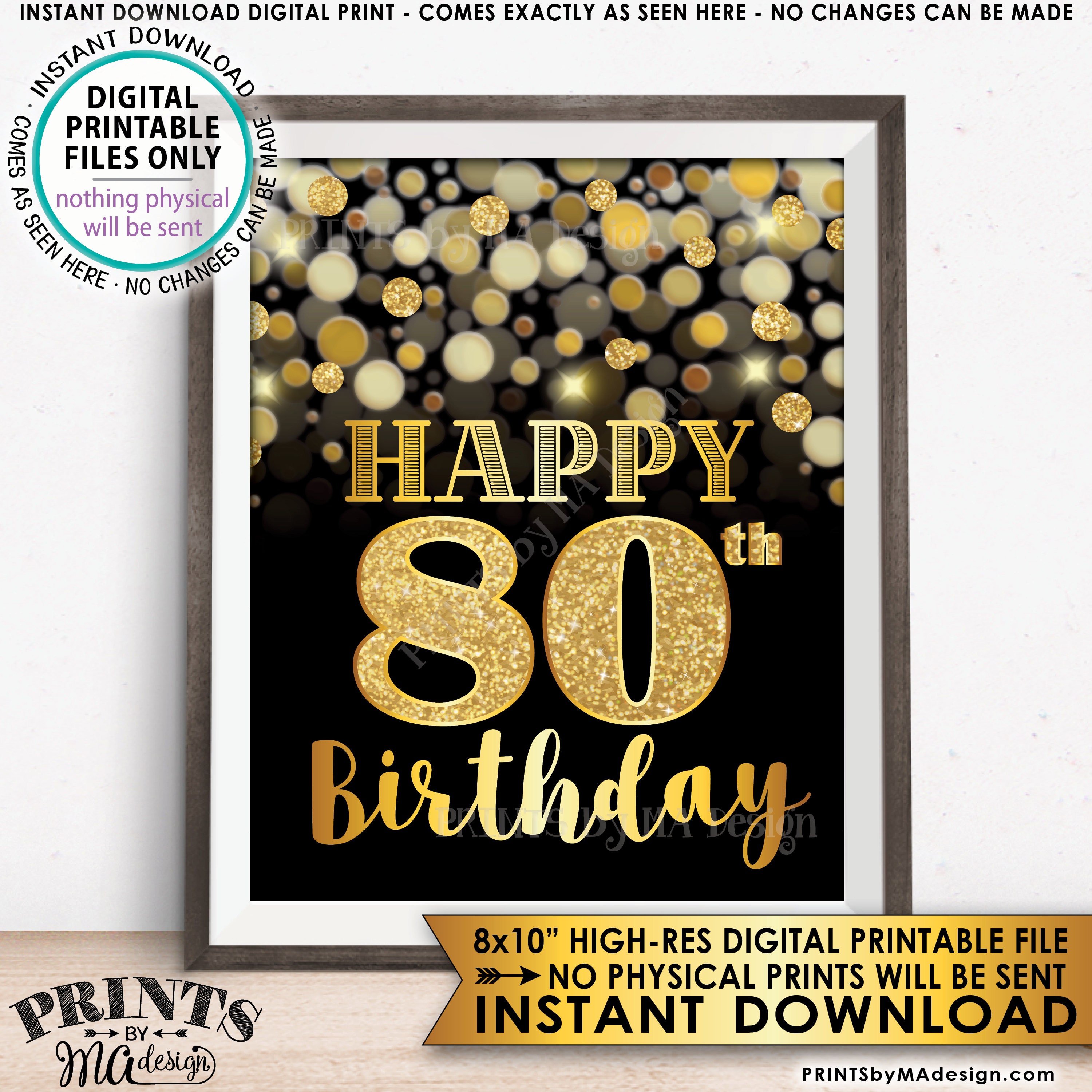 80th Birthday Card Free Printable