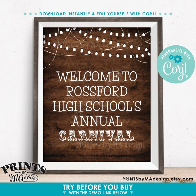 Custom Dark Brown Rustic Wood Style Posters with Lights Choose Your Text Ten PRINTABLE 8x1016x20\u201d Portrait Signs