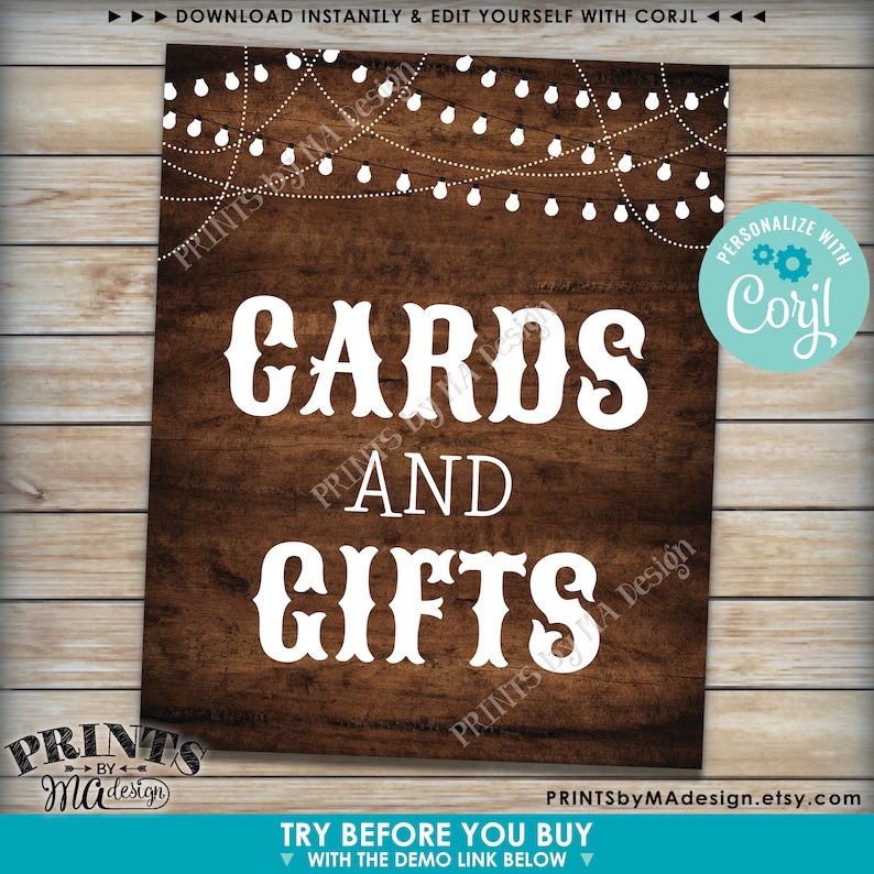 Custom Dark Brown Rustic Wood Style Posters with Lights Choose Your Text Ten PRINTABLE 8x1016x20\u201d Portrait Signs