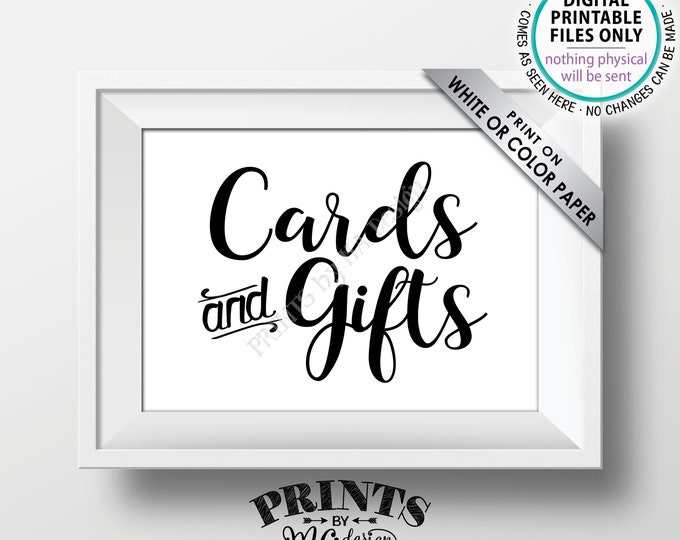 Cards and Gifts Sign, Gift Table Sign, Wedding Gifts, Birthday Party, Graduation Party Decor, Cards & Gifts Sign, PRINTABLE 5x7” Sign <ID>