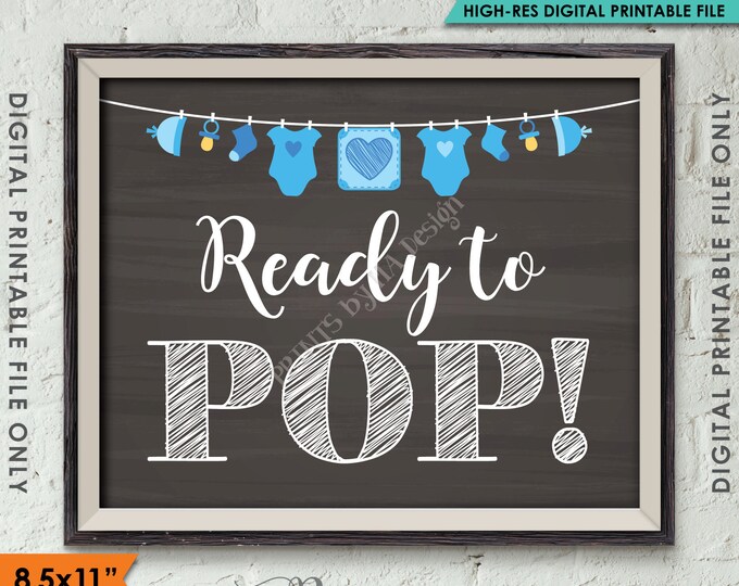 Ready to Pop Baby Shower, Popcorn, Cake Pop, Take a Treat, Baby Shower Decor, 8.5x11" Chalkboard Style Instant Download Digital Printable