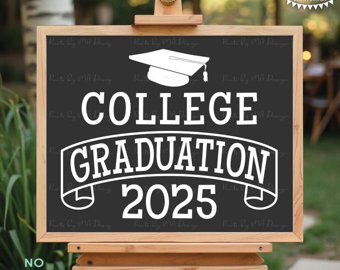 College Graduation Sign, Class of 2025, University Graduates, PRINTABLE Dark Gray 8x10/16x20” Instant Download Grad Sign <ID>