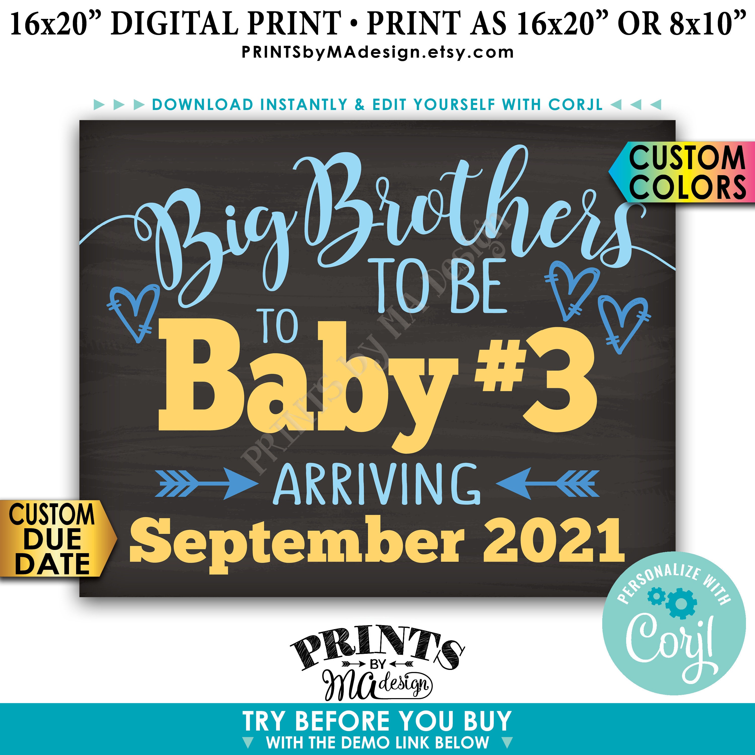 Baby #3 Pregnancy Announcement, Big Brothers to Baby Number 3 ...