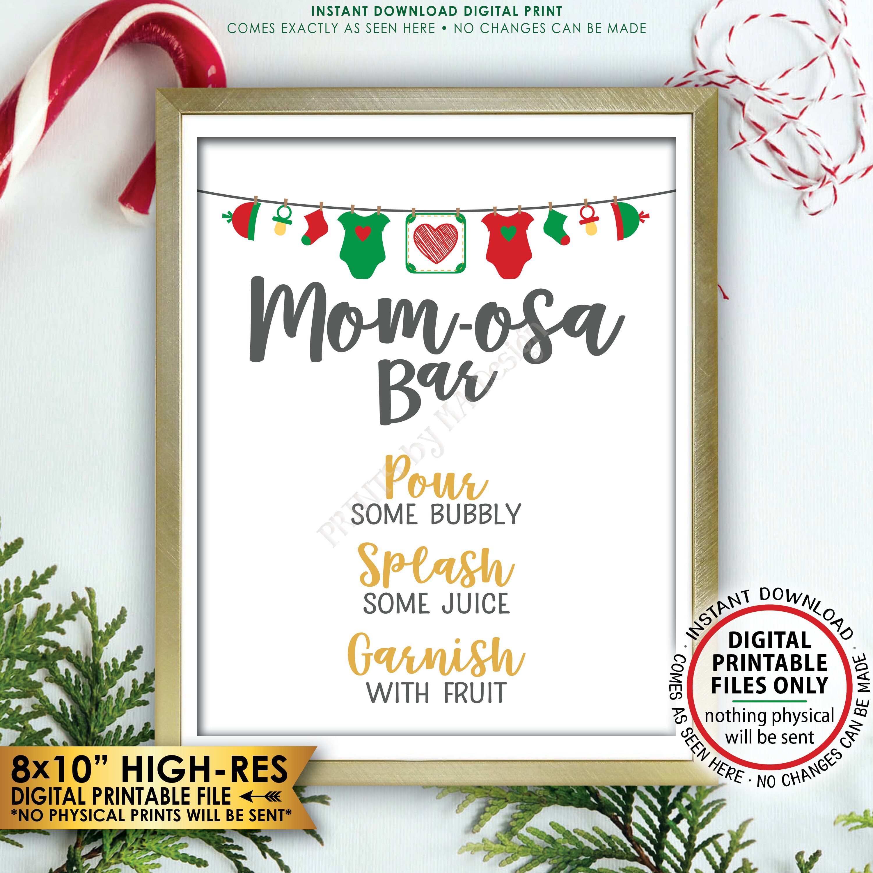 Christmas Theme Baby Shower Signs