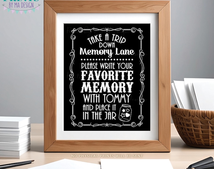 Share a Memory Sign, Take a Trip Down Memory Lane & Share a Favorite Memory, Birthday Party, Retirement, Custom 8x10/16x20” PRINTABLE Sign