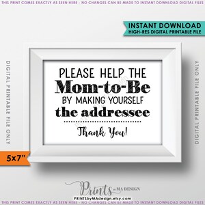 Baby Shower Adresse Umschlag Schild, Helfen Sie der werdenden Mutter Adresse einen Umschlag, Danke Umschlag, Dusche Dekor, 5x7" Sofort Download Printable