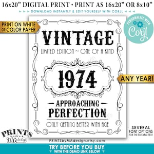 Vintage Birthday Sign, Only Getting Better With Age Whiskey Themed ...