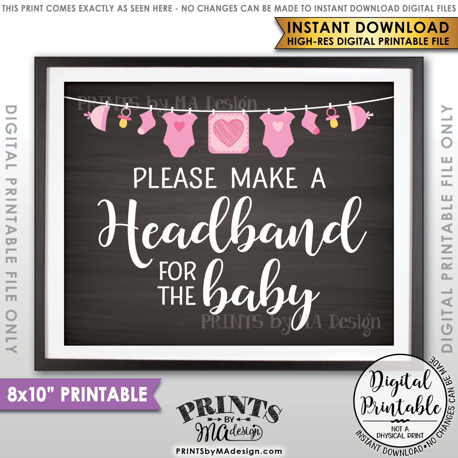 Headband Making Station Sign Baby Shower Headband Make a Etsy