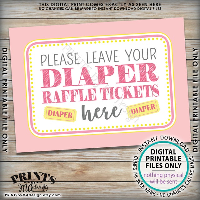 pink lemonade baby shower sign leave diaper raffle tickets here raffle ticket signs