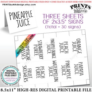 Etichette Mimosa Bar, Tag menu Mimosa, Segnaposto per brunch addio al nubilato, Baby Shower Mom-osa Bar, Foglio STAMPABILE da 8,5x11" di 30 segni <ID>