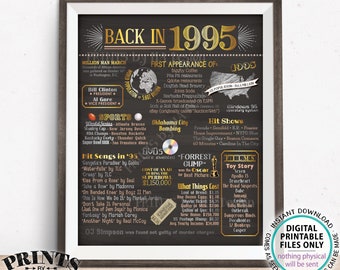 Back in 1995 Poster Board, Flashback to 1995, Remember 1995, USA History from 1995, PRINTABLE 16x20” Sign <ID>