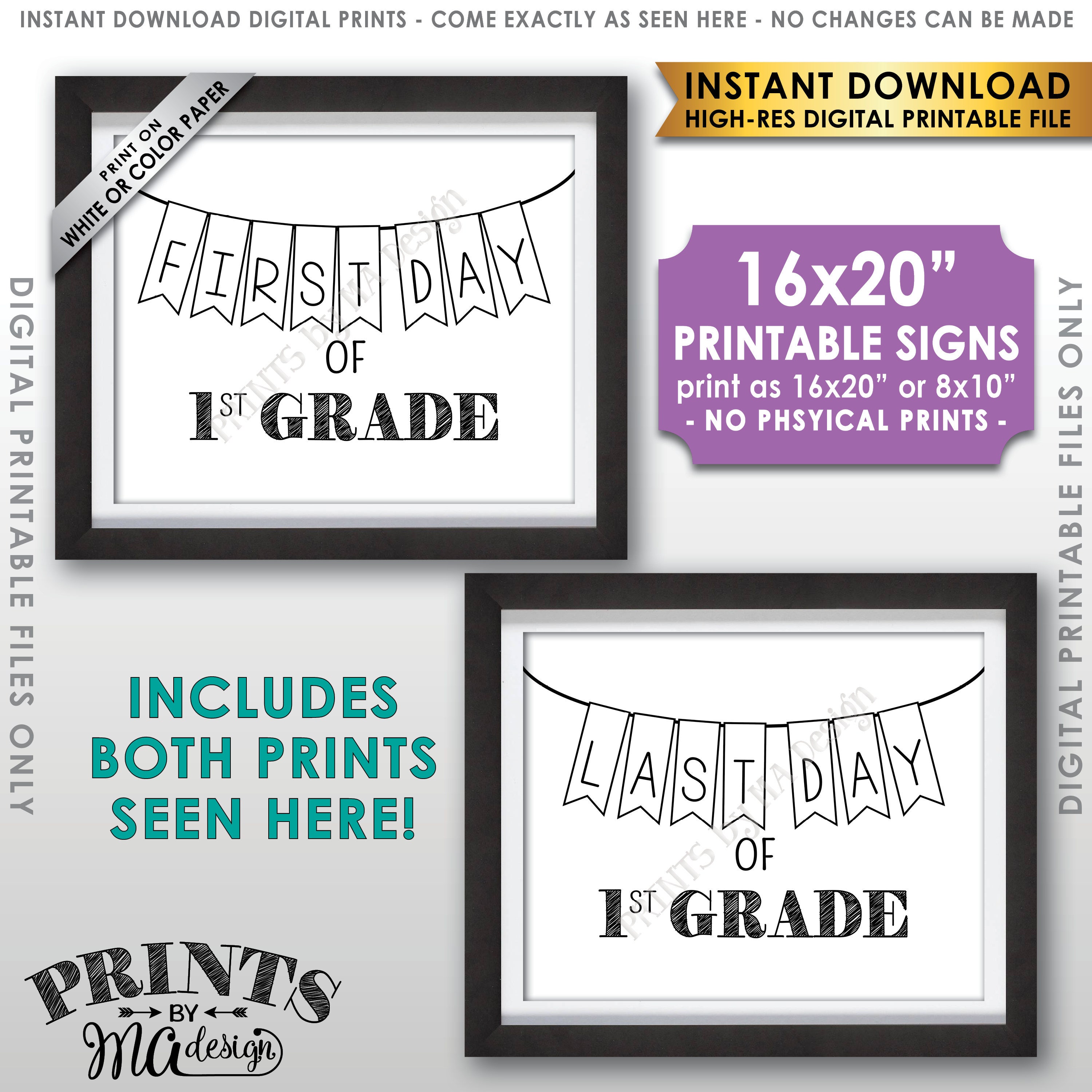 Very first and Final Working day of 1st Quality, 1st Working day of College or university Final Working day image regarding First Day of 1st Grade Printable named Initial and Very last Working day of 1st Quality, Initial Working day of College or university Past Working day