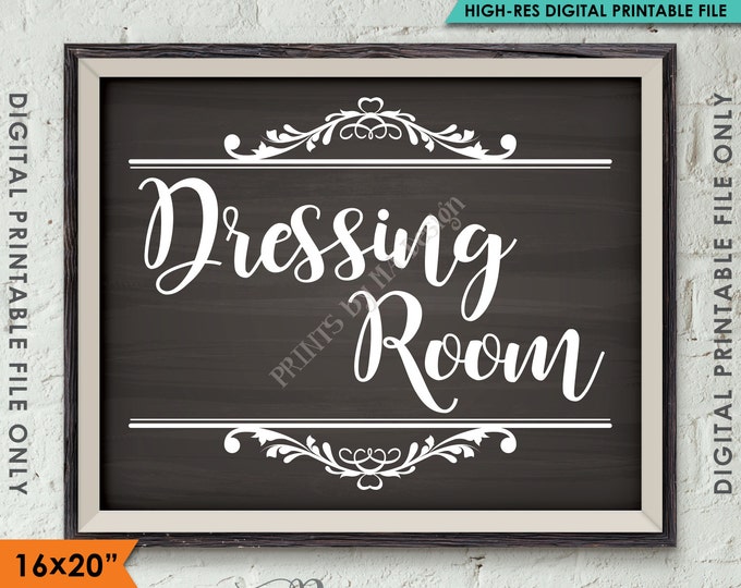 Dressing Room Sign, Fitting Room, Privacy Please, PRINTABLE 8x10/16x20” Chalkboard Style Sign <ID>