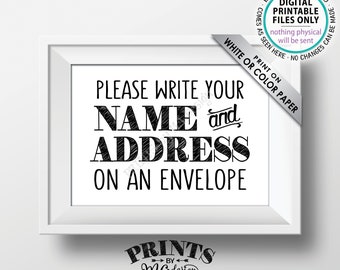 Address an Envelope Sign, Bridal Shower, Gaduation Party, Birthday Celebration, Retirement, Wedding, PRINTABLE 5x7” Addressee Sign <ID>