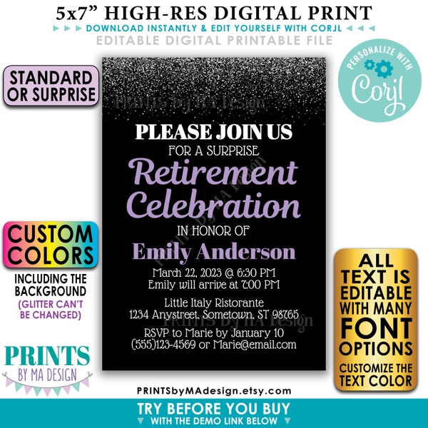 Custom Retirement Invitation Etsy Custom Retirement Invitation Etsy