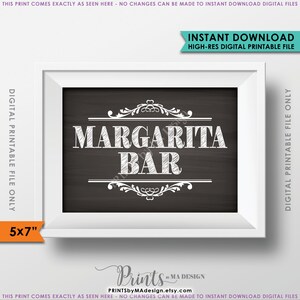 Margarita Bar Sign, Margaritas Sign, Birthday, Wedding, Shower, Graduation Party, Bar Sign, 5x7” Chalkboard Style Printable Instant Download