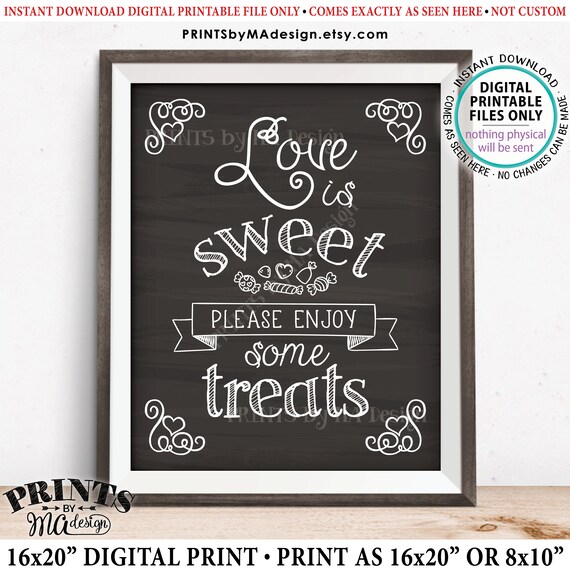 Love Is Sweet Please Enjoy Some Treats Wedding Reception Decor Etsy
