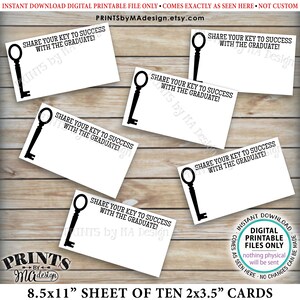 Key to Success Cards, Guests Share Their Key to Success With the Graduate, 3.5x2" Cards on ...