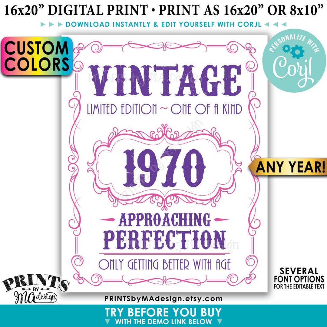 Vintage Birthday Sign, Only Getting Better With Age Whiskey Themed ...