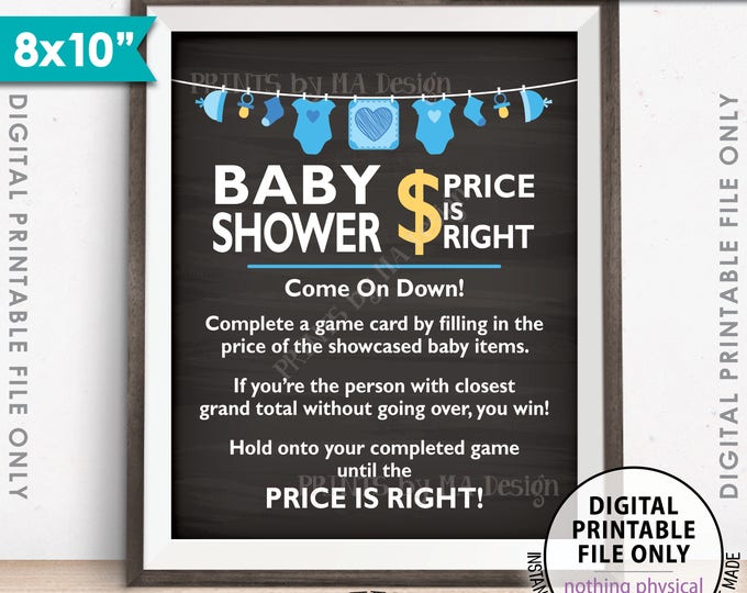 Price is Right Baby Shower Game Sign, Guess the Prices Activity, Price Game, Shower Decor, 8x10” Chalkboard Style Printable Instant Download