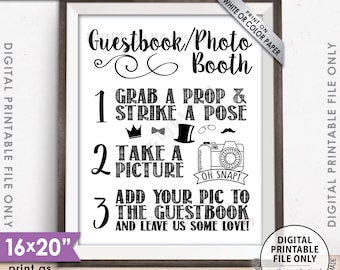 Guestbook Photobooth Sign Add photo to the Guest Book Photo Booth Wedding Sign, Leave Us Some Love, 8x10/16x20" Instant Download Printable