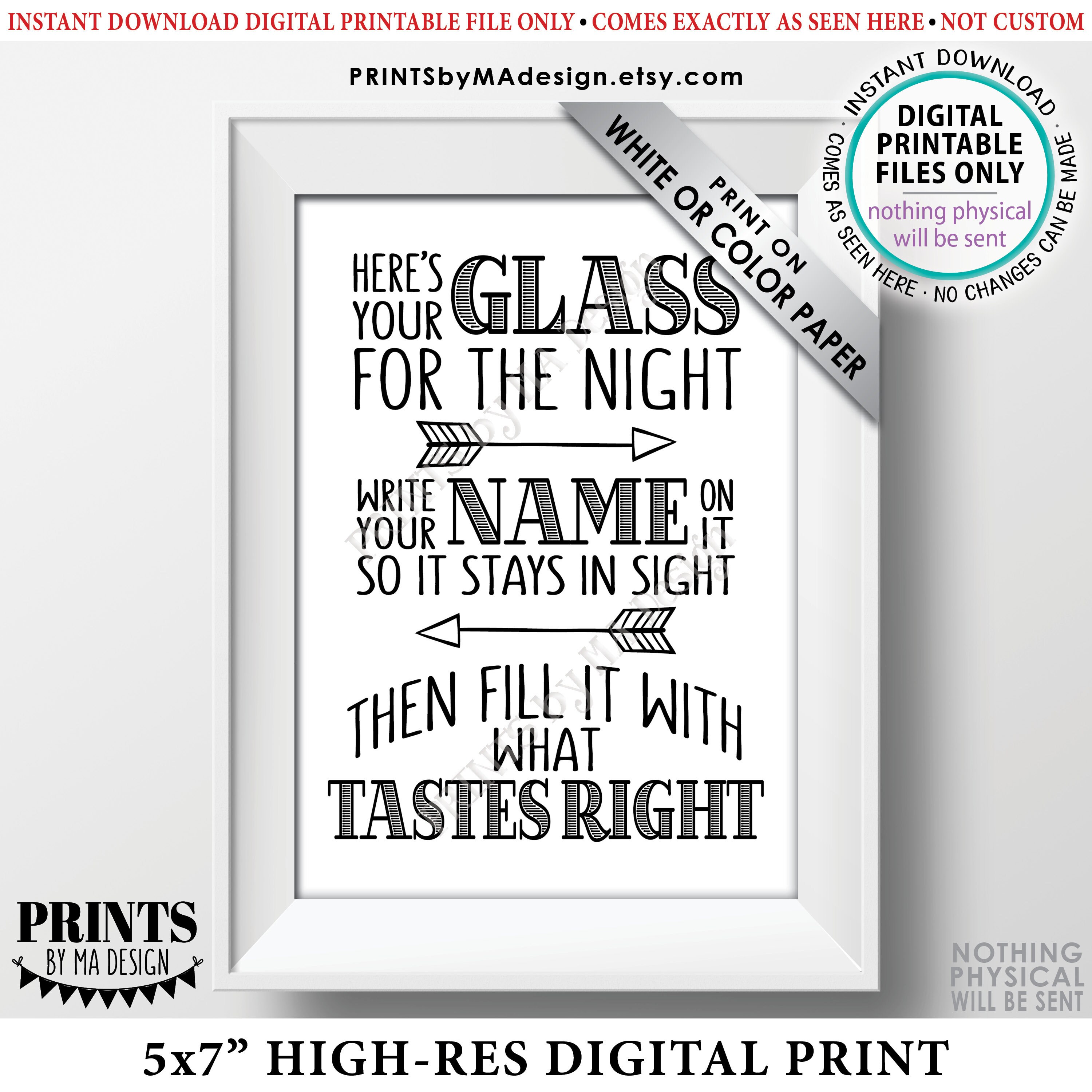 fundament priester varkensvlees Your Glass for the Night Sign, Write your Name on it so it Stays in Sight, Wedding Bar Favor, PRINTABLE 5x7” Black & White Sign fundament priester varkensvlees Your Glass for the Night Sign, Write your Name on it so it Stays in Sight, Wedding Bar Favor, PRINTABLE 5x7” Black & White Sign