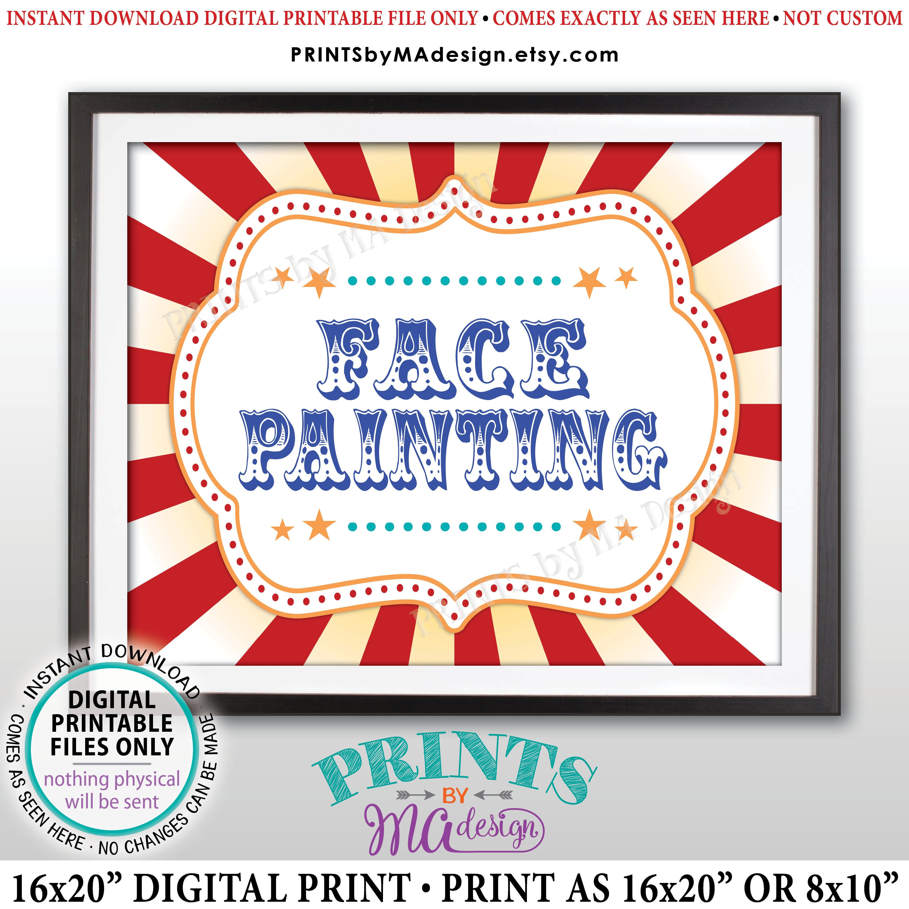 Carnival Get together Deal with Portray Indication, Carnival Online games, Circus image about Free Printable Carnival Signs called Carnival Celebration Facial area Portray Indicator, Carnival Online games, Circus