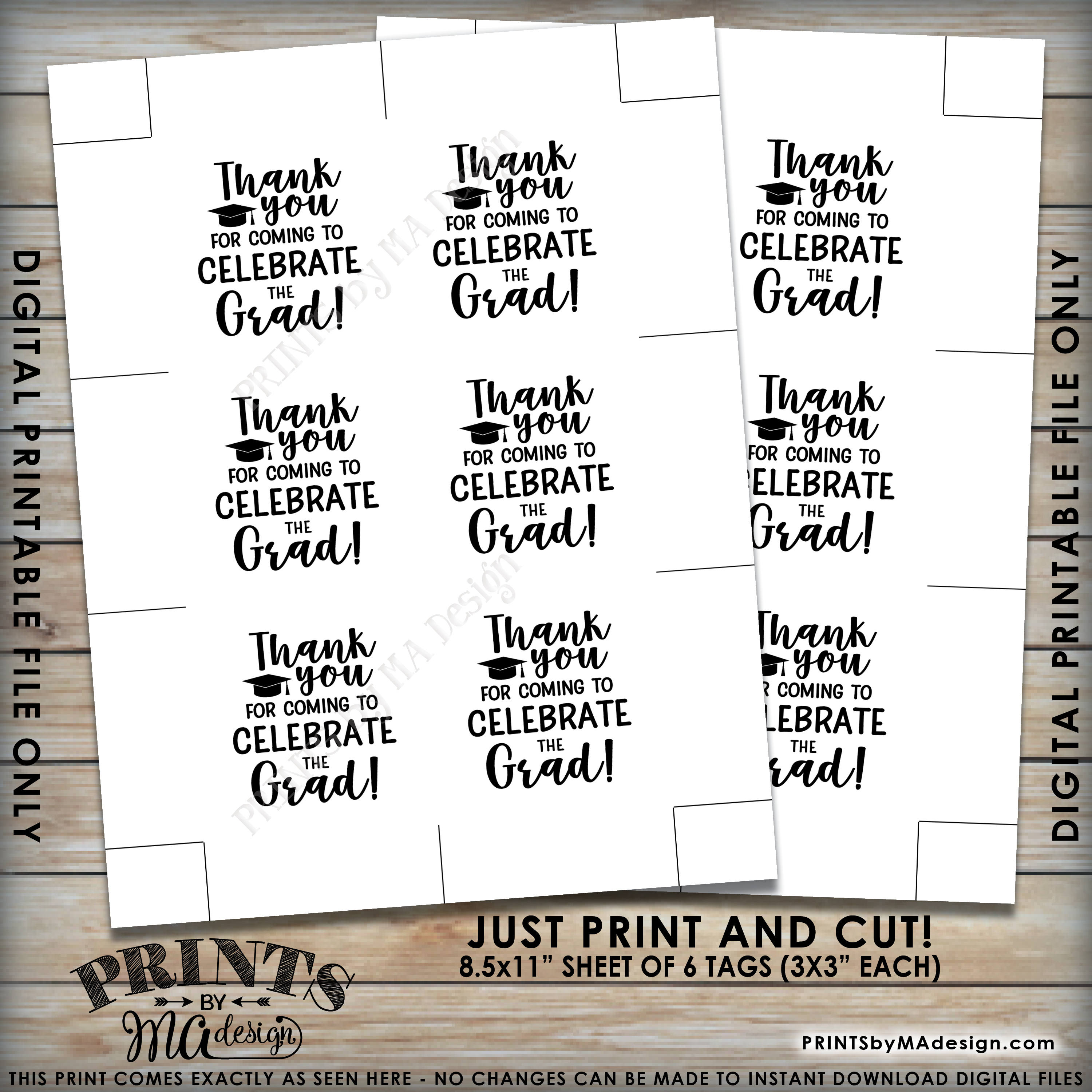 Free Printable Graduation Thank You Tags Printable Word Searches