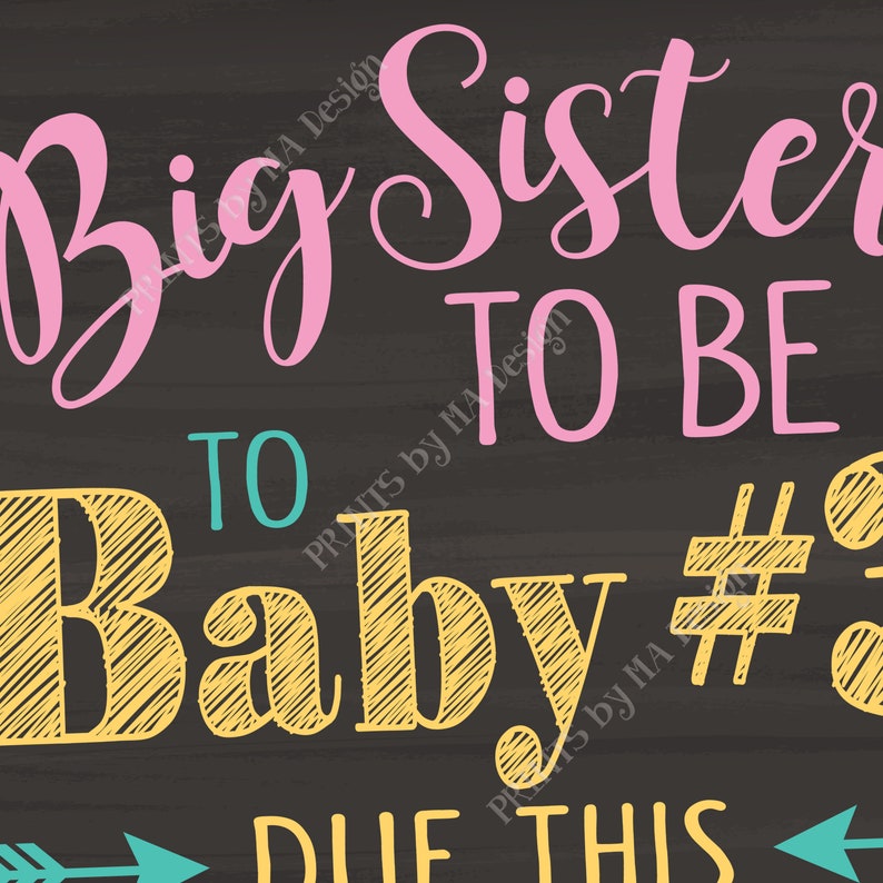 Baby 3 Pregnancy Announcement Big Sisters to Baby Number 3 Etsy