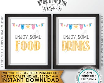 Food and Drinks Signs for a Baby Shower or Gender Reveal Party, Baby Sprinkle Food & Drink Signs, Two 8x10” Printable Instant Download Files