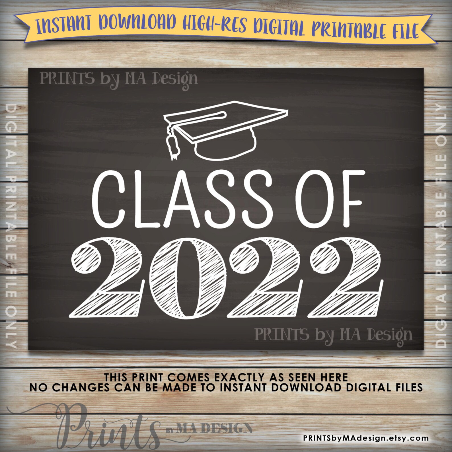 Class Of 2022 Sign Grad Party High School 2022 Grad College Etsy