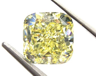 1.15 Carat Fancy Yellow Diamond VS1 GIA Certified - Natural Color Loose Cushion