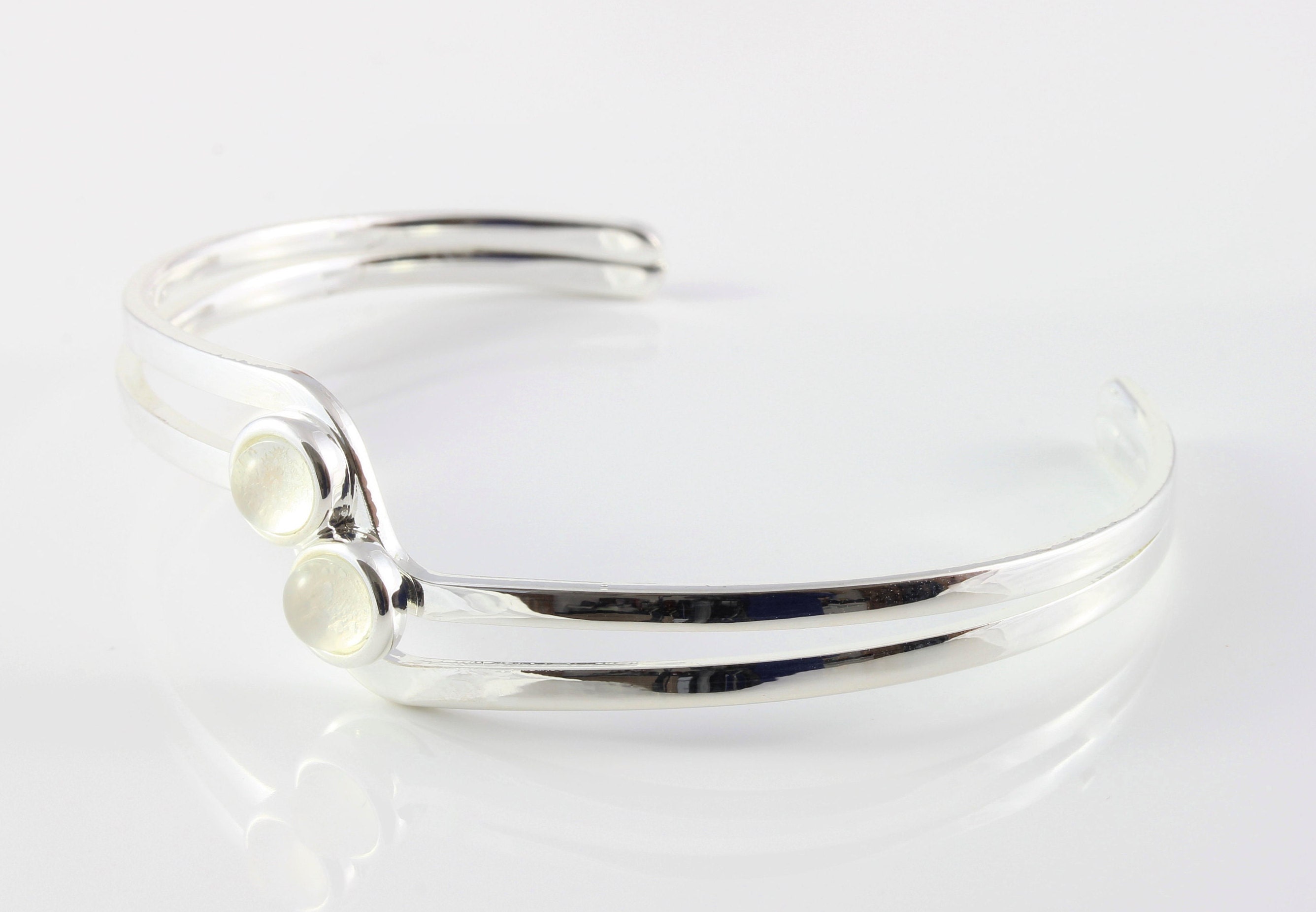 June Birthstone Natural Moonstone Adjustable/Expandable Bangle