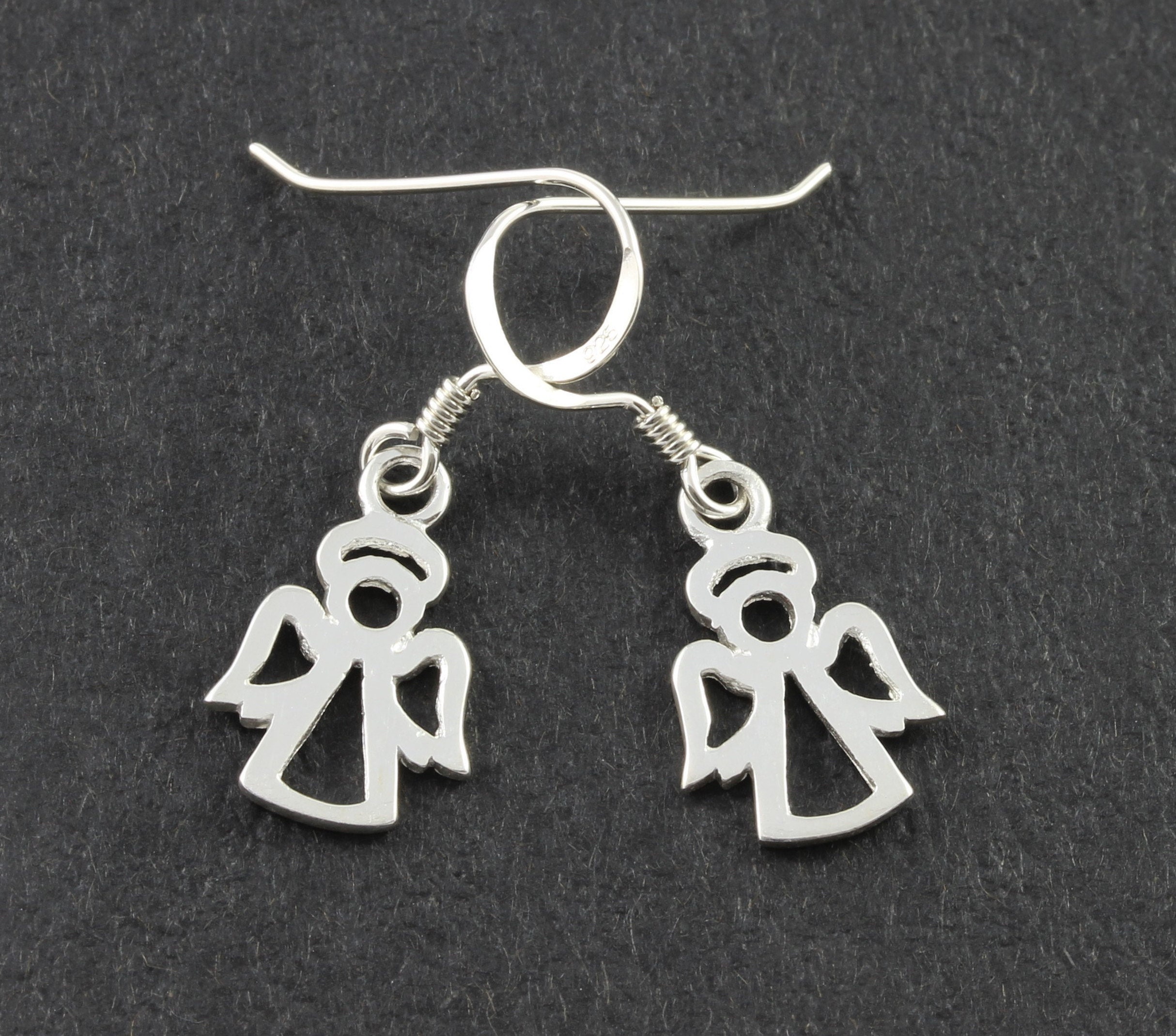 sterling Silver Angel Drop Earrings