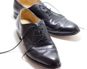 Vintage Gravati Black Leather Shoes Men Size 10.5M Made in  display picture 1