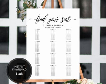 guest seating chart etsy