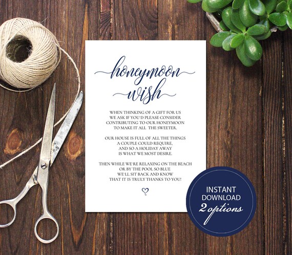 Editable Pdf 35x5 Wishing Well Card Lieu Of Gifts Wedding Etsy