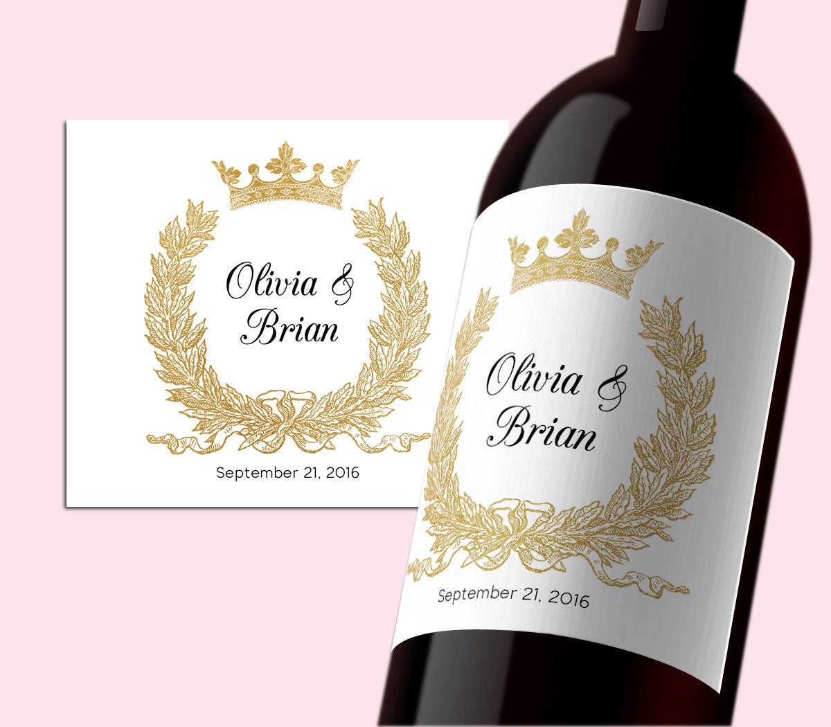 Greenery Wedding Wine Label Printable Wine Label Editable Wine Bottle 
